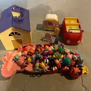 Colorful Kids Toy Set with Vehicles and Figures